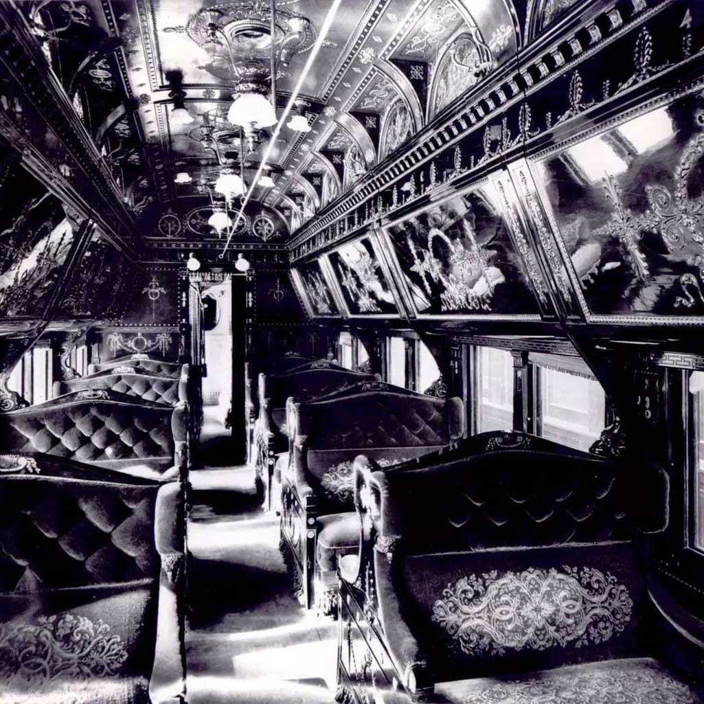 Interior shot of a Pullman Sleeper Car